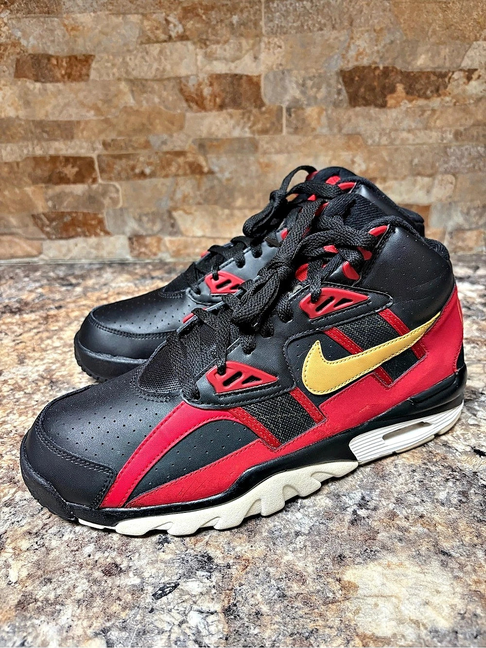 Nike Air Trainer SC High 49ers Bo Jackson Black Red Gold 302346-070 Size 8